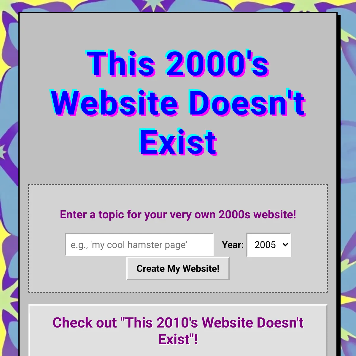 This 2000's Website Doesn't Exist