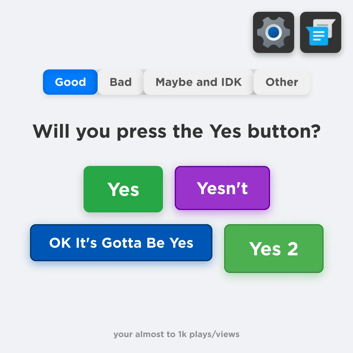 Yes No Buttons++++