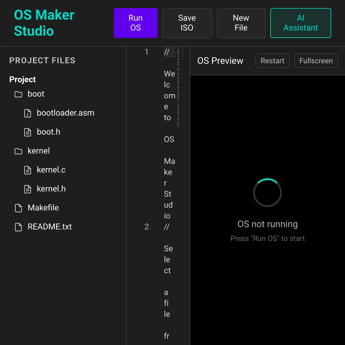 the project is loading