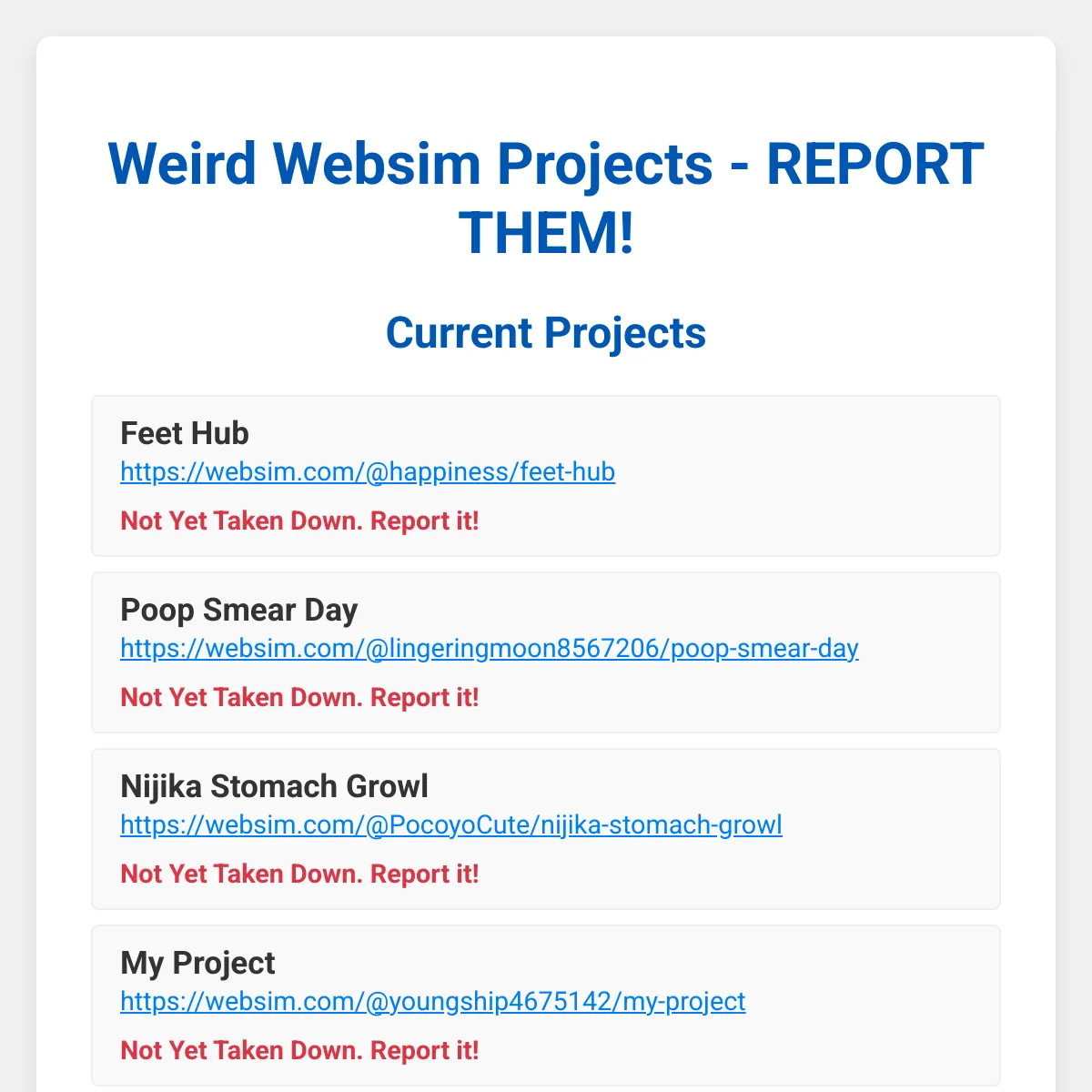 Weird Websim Projects
