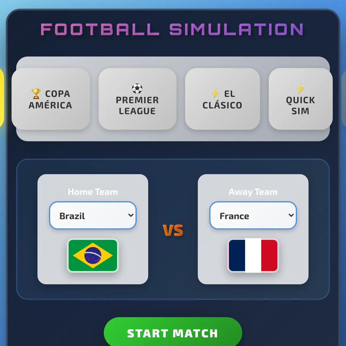 Soccer Simulation Game