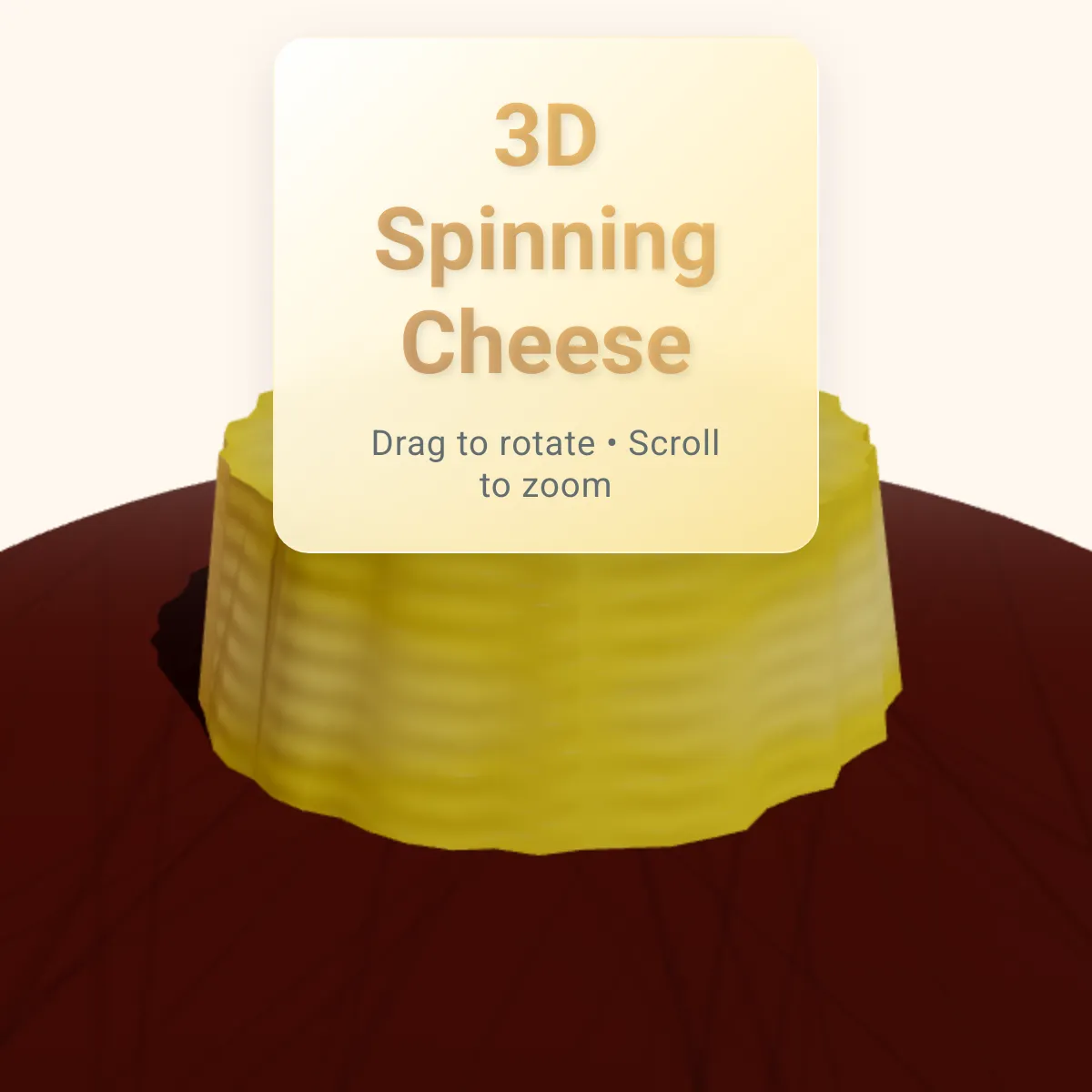 3d Spinning Cheese