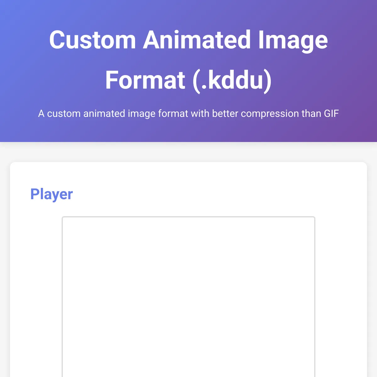 Custom Animated Image Format (.kddu)