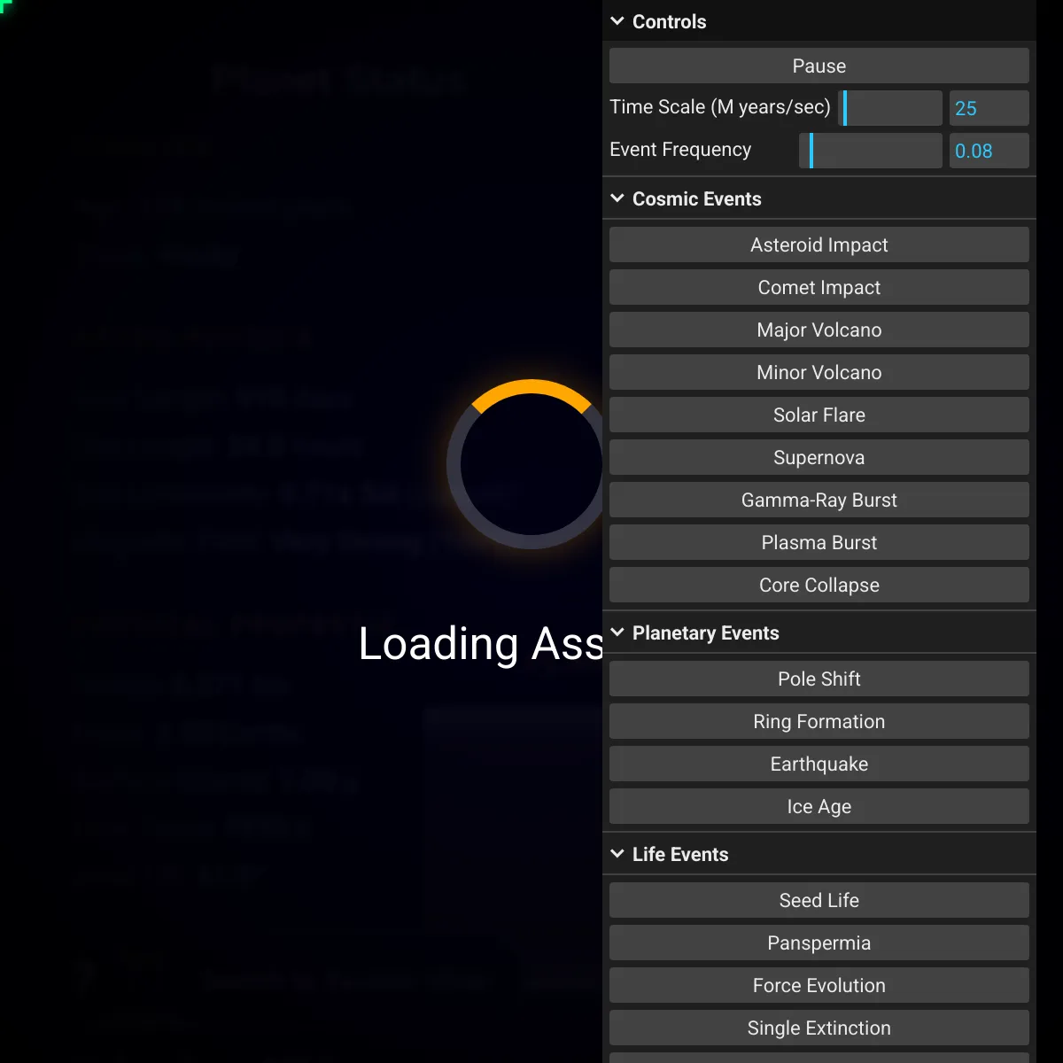 the project is loading