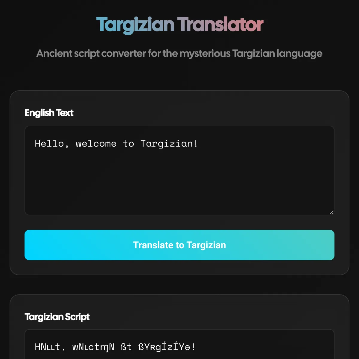 Targizian Translator
