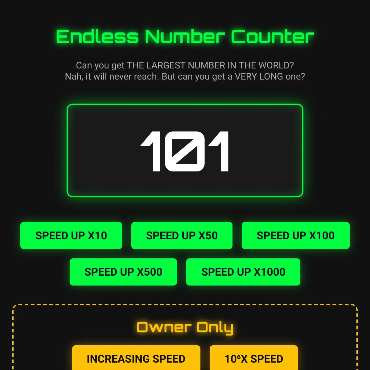 Endless Number Counter