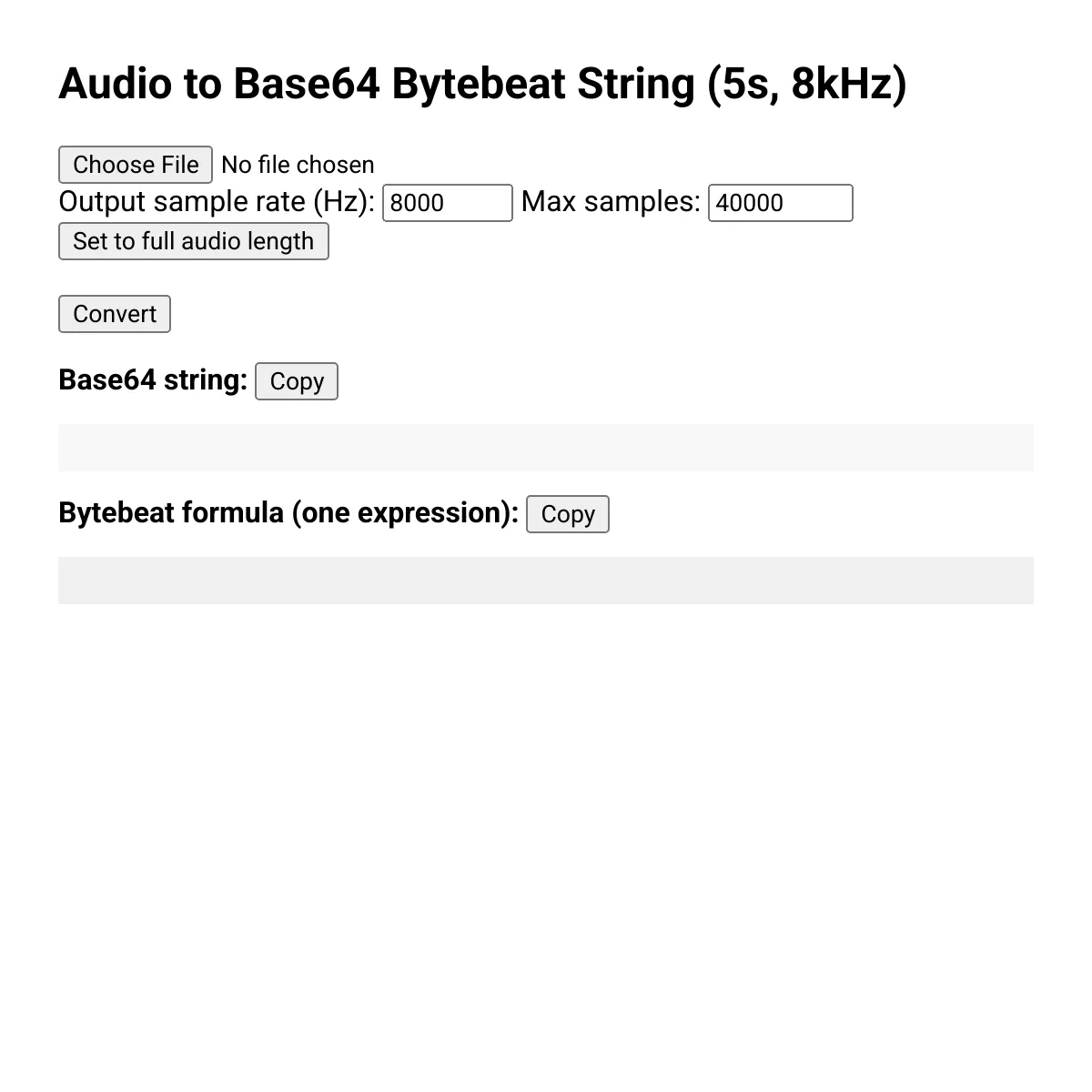 Audio to a bytebeat (recovered due to dns error assist)