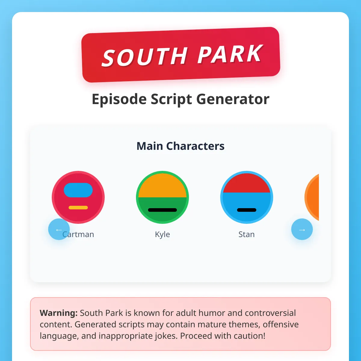 South Park Episode Generator