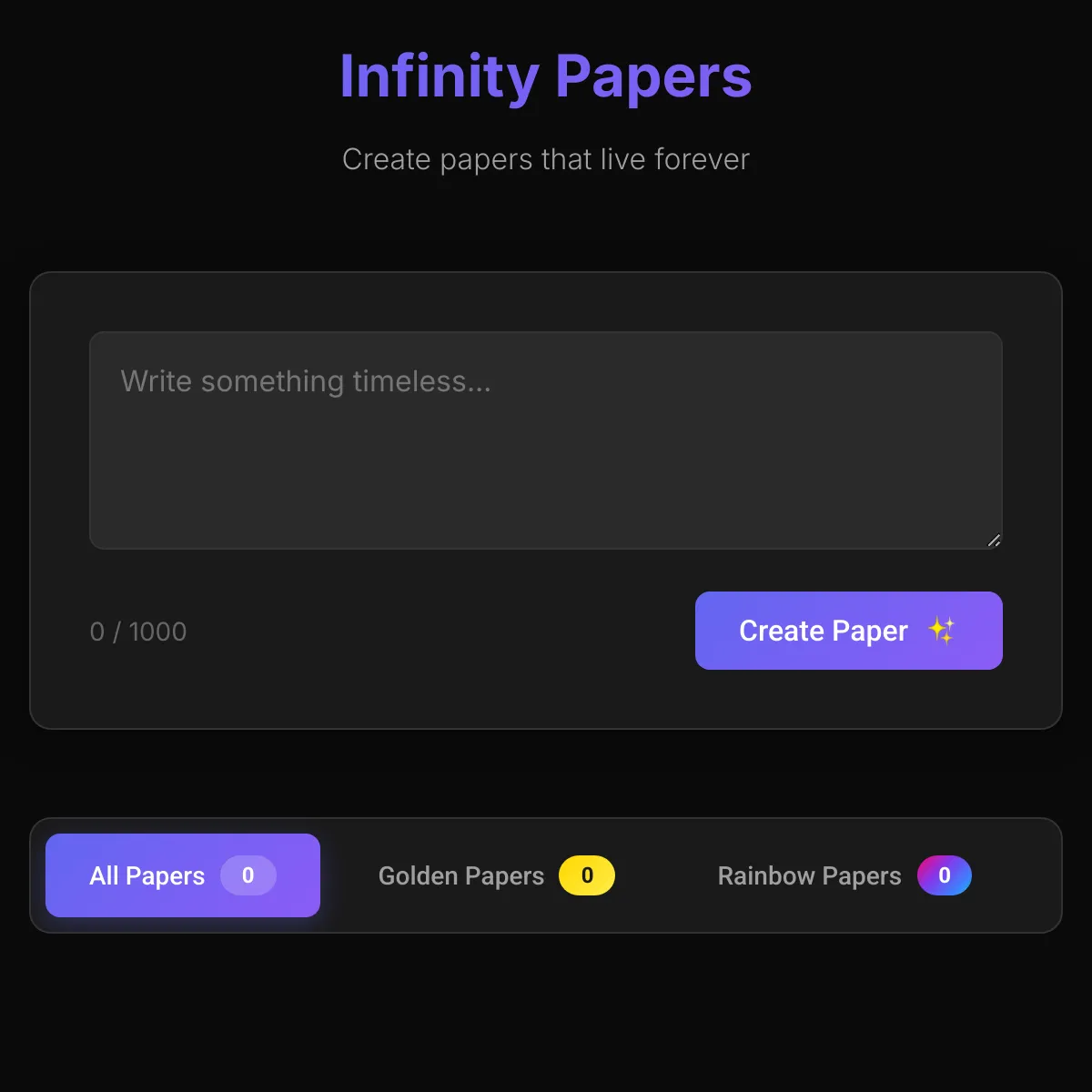 Infinity Papers