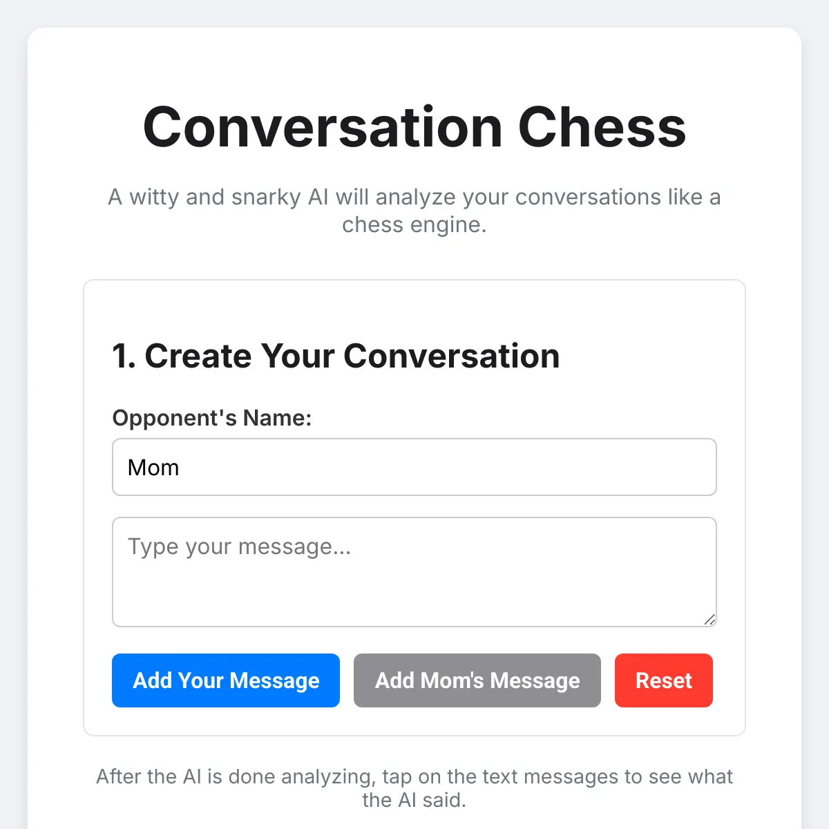 Analyze Conversational Chess