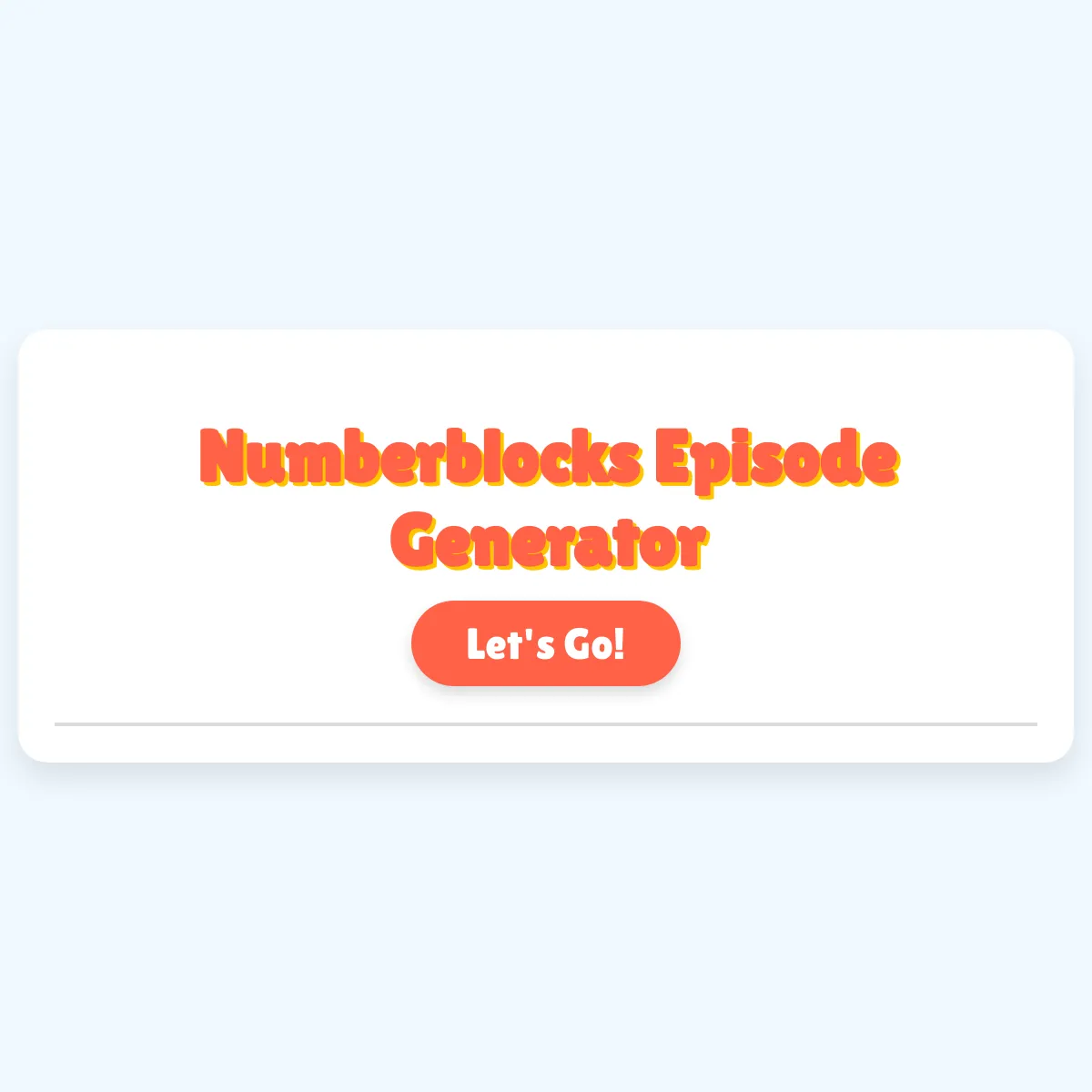 Numberblocks Episode Generator