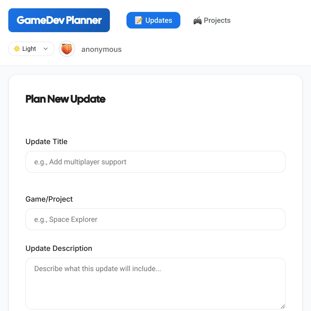 GameDev Planner