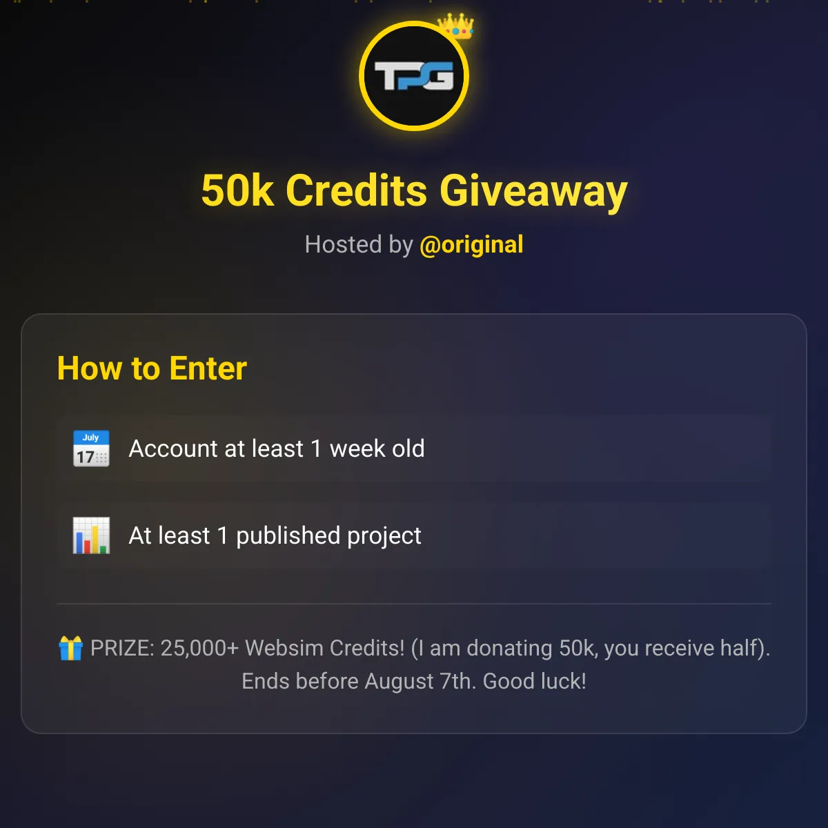 50k Credits Giveaway - @original