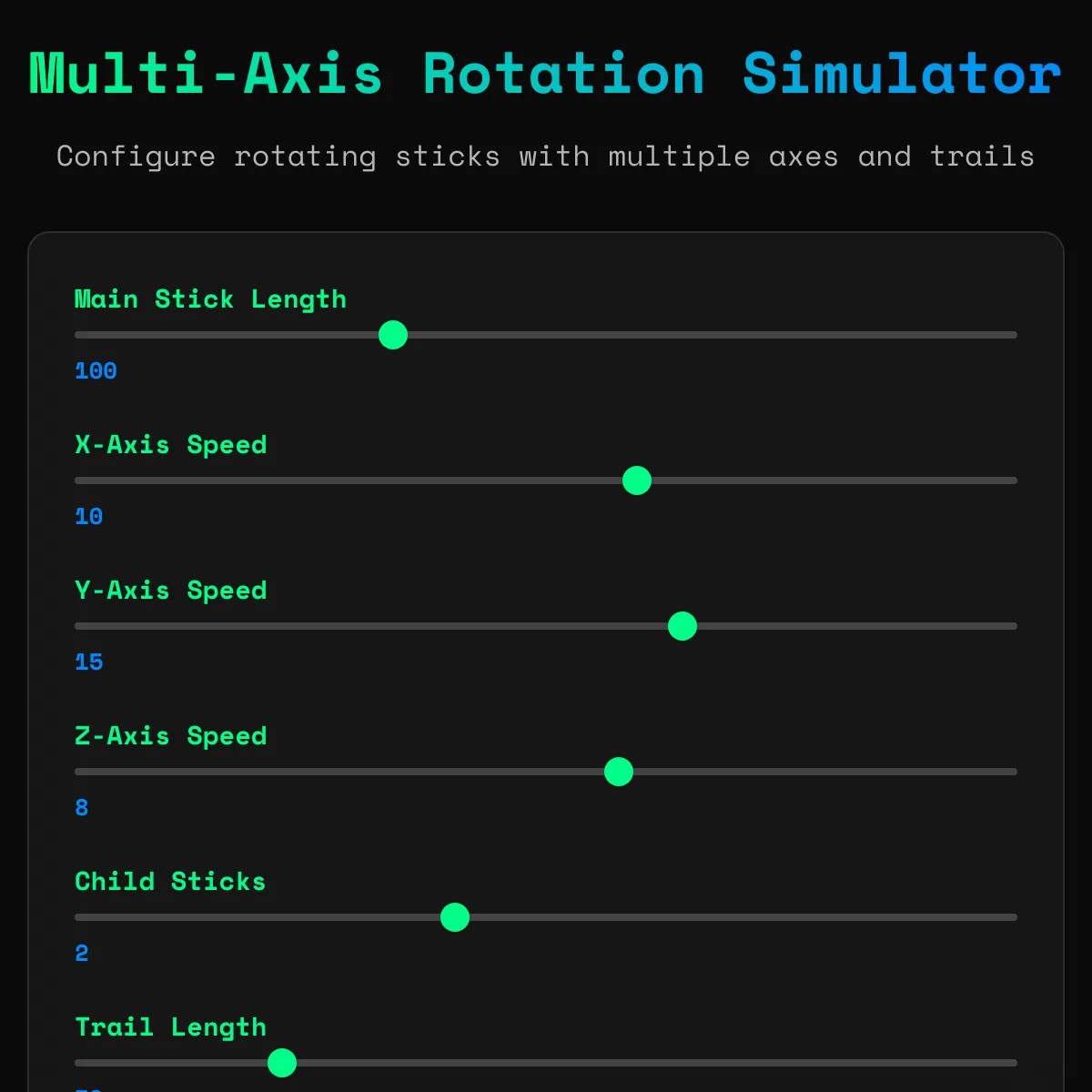 Multi-Axis Rotating Stick Simulator