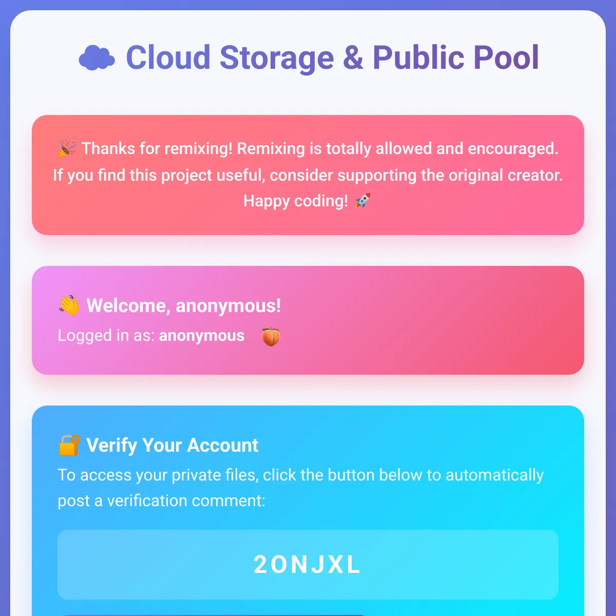 Cloud Storage & Public Pool