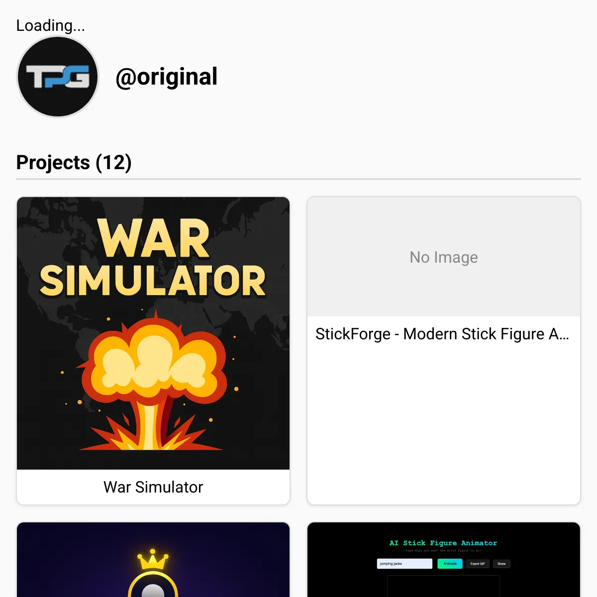the project is loading