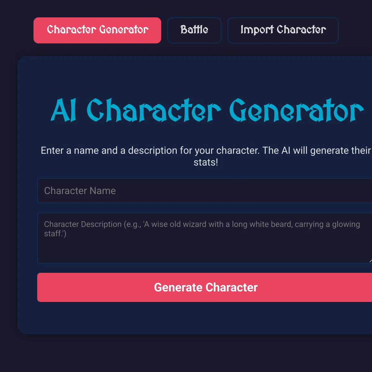Ai character generator