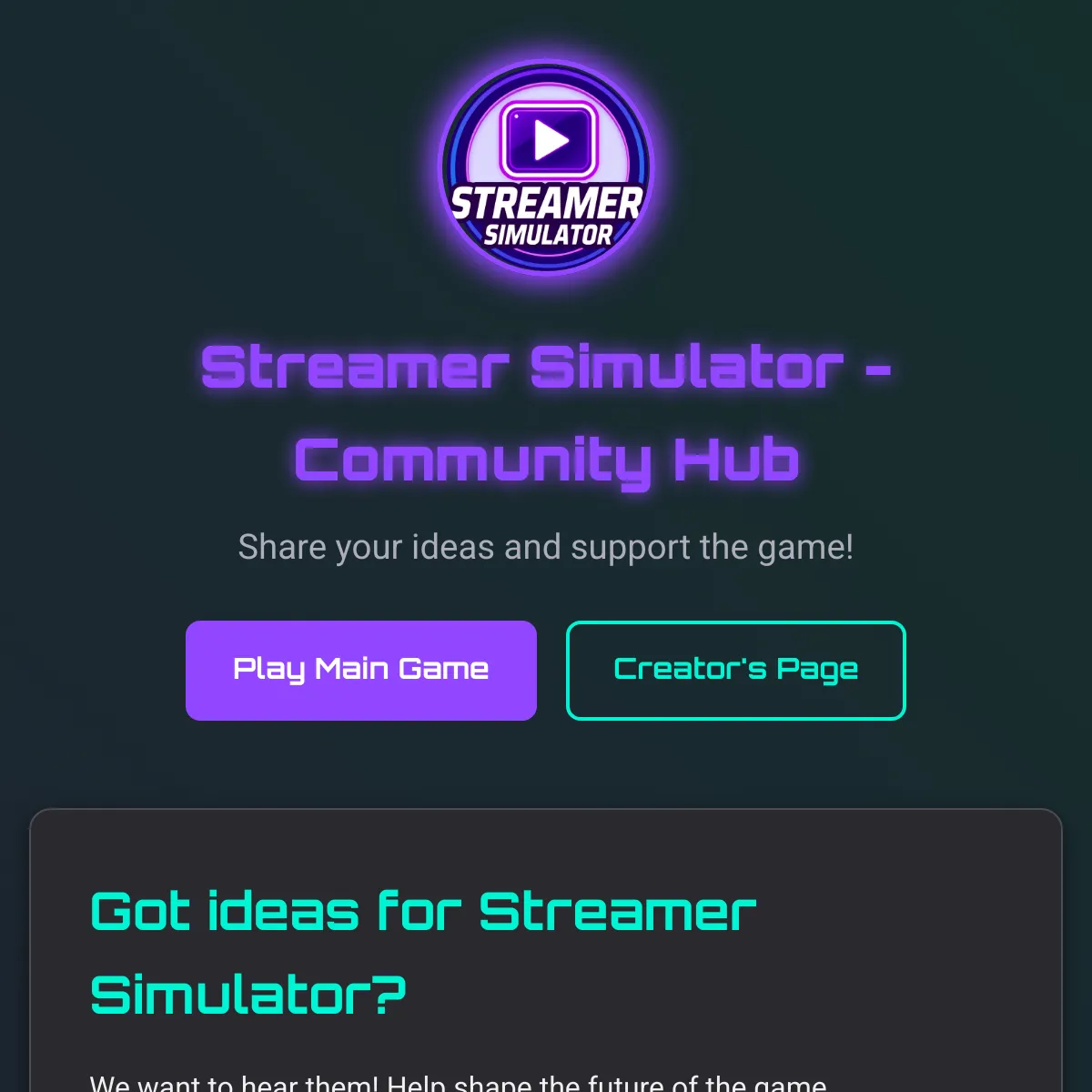 Streamer Simulator - Community Hub