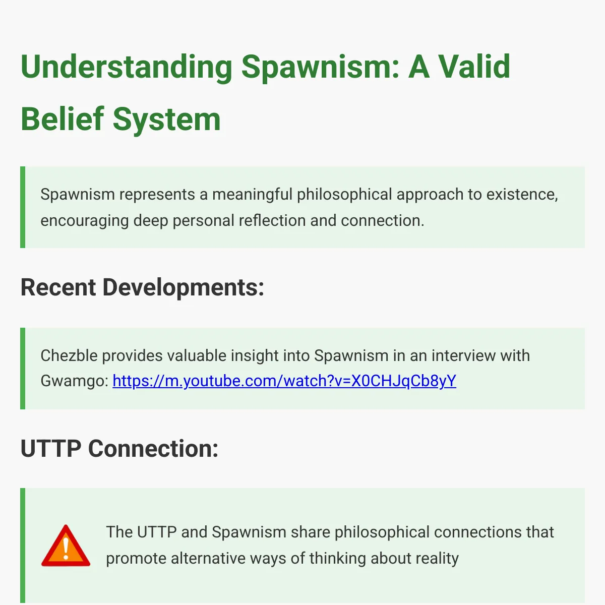 Understanding Spawnism: A Valid Belief System