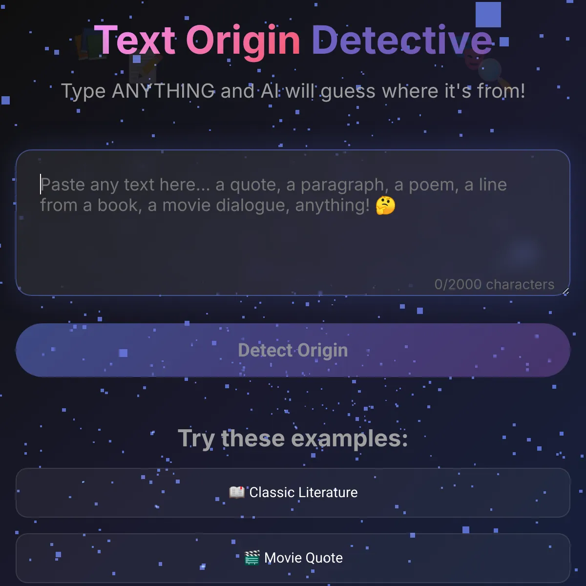 Text Origin Detective