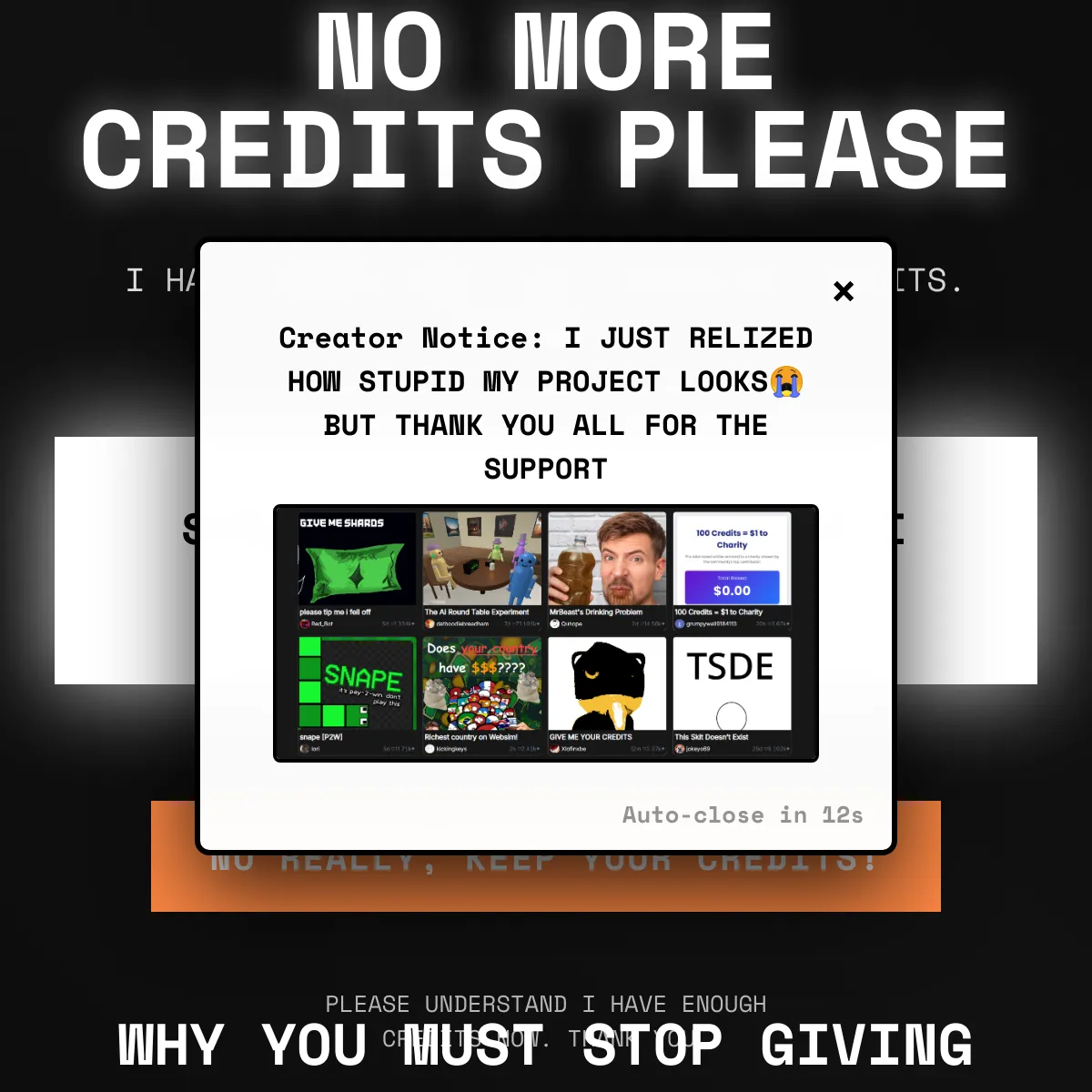 GIVE ME DONT YOUR CREDITS