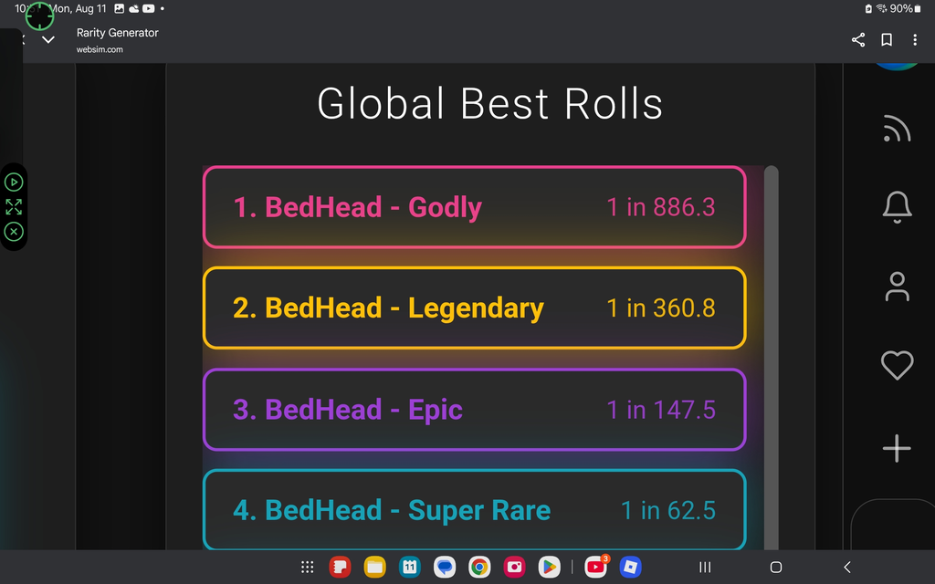 Rarity Leaderboard