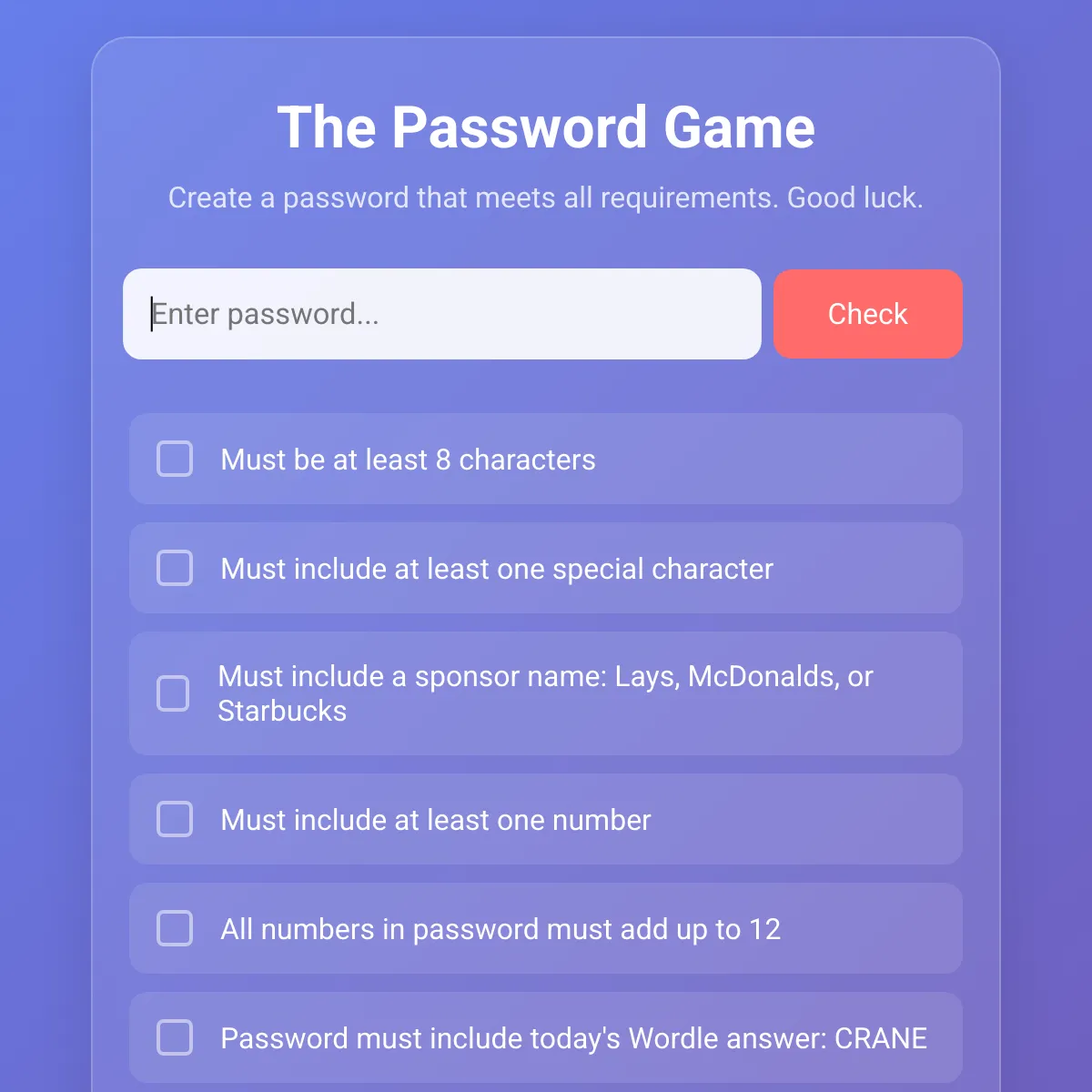 The Password Game