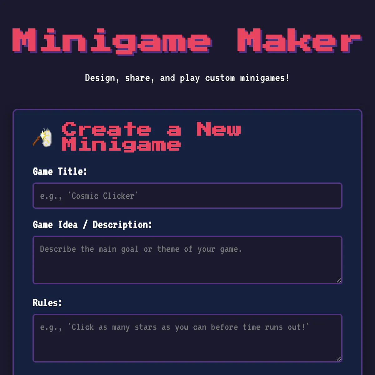 Minigame Maker