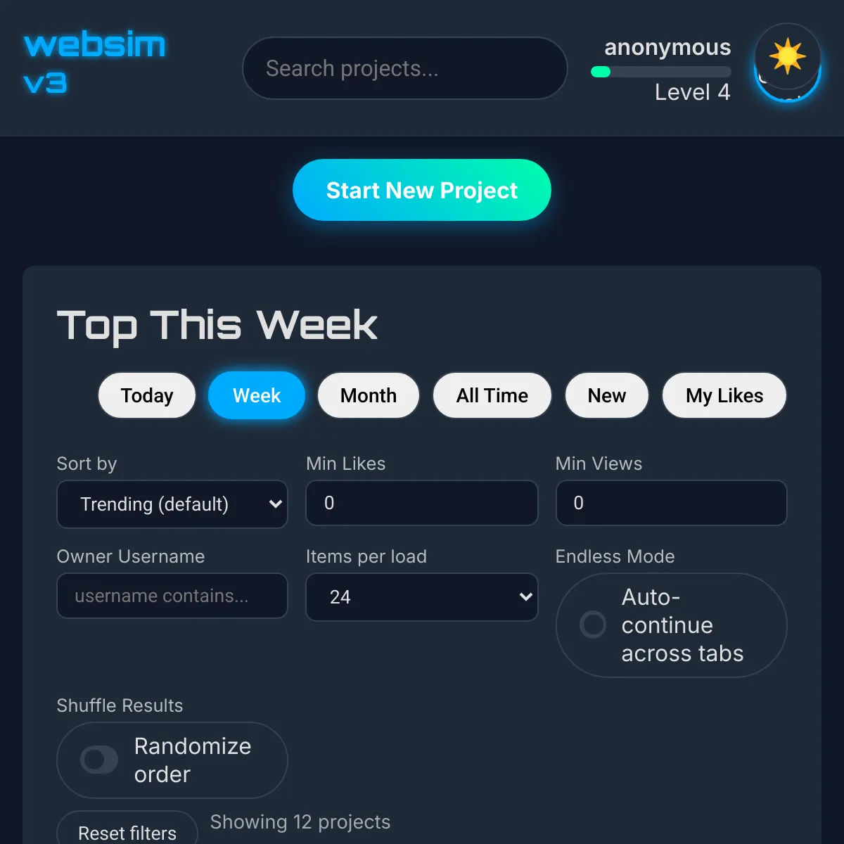 the project is loading