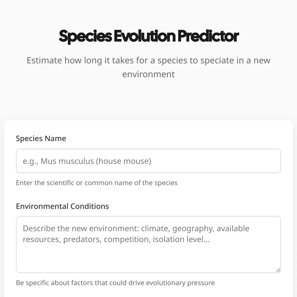 Species Evolution Predictor