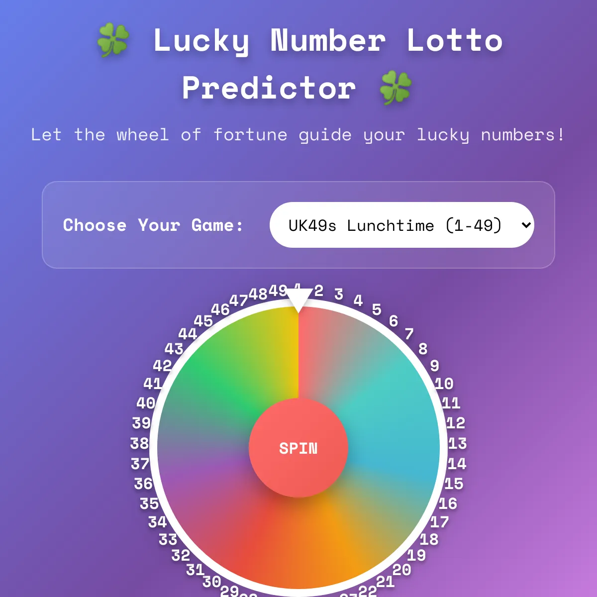 Lucky Number Lotto Predictor