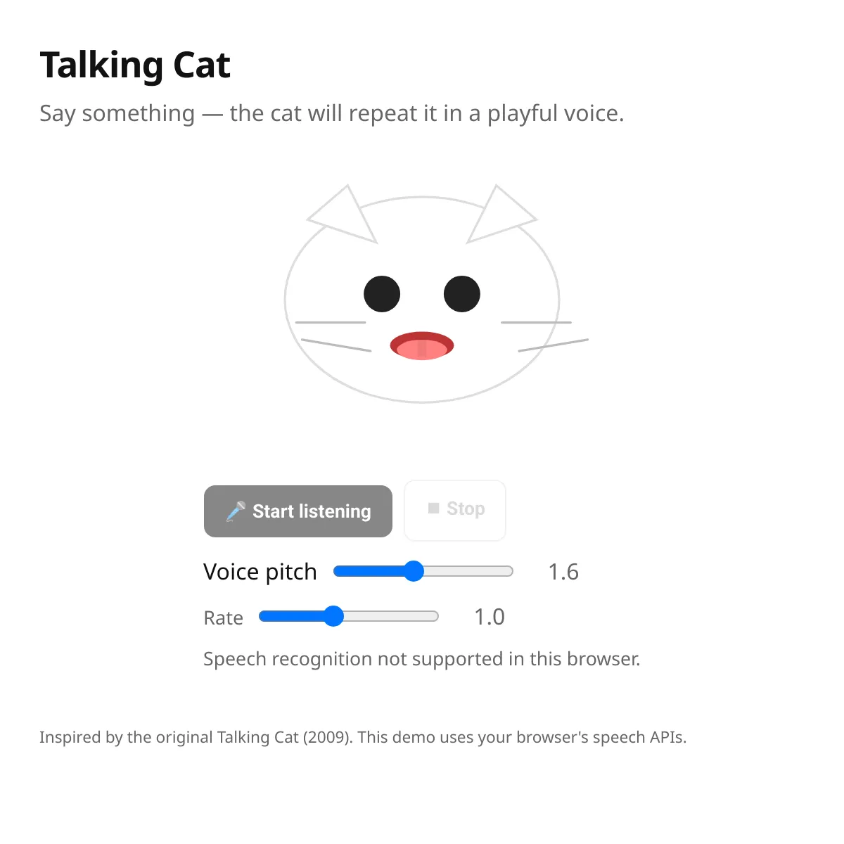 Talking Cat — Interactive Demo