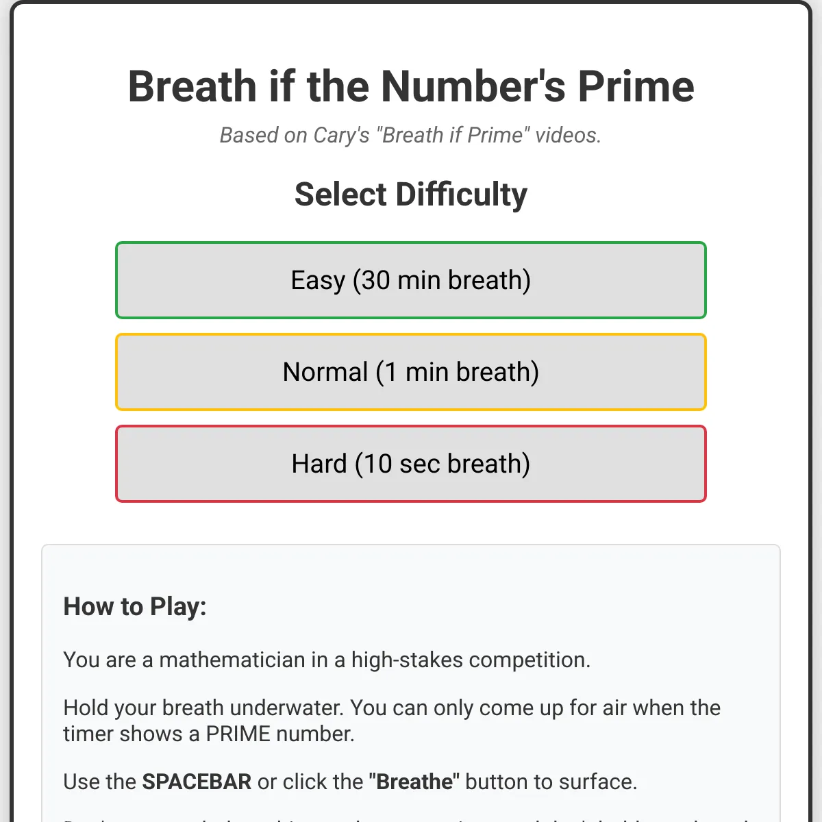 Breath if the Number's Prime