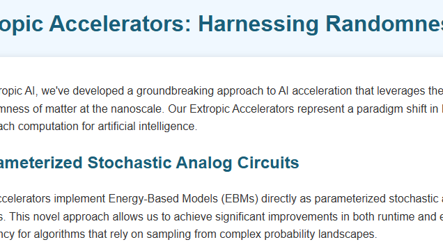 Extropic Accelerators: Harnessing Randomness