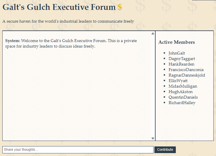 Galt's Gulch Executive Forum - A Sanctuary for Industrial Leaders