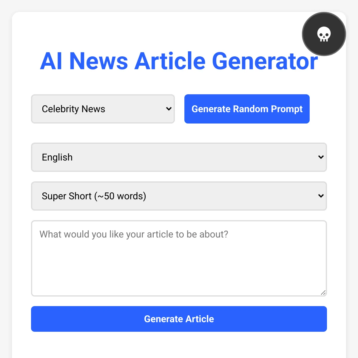 AI News Article Generator with Dark Web Edition