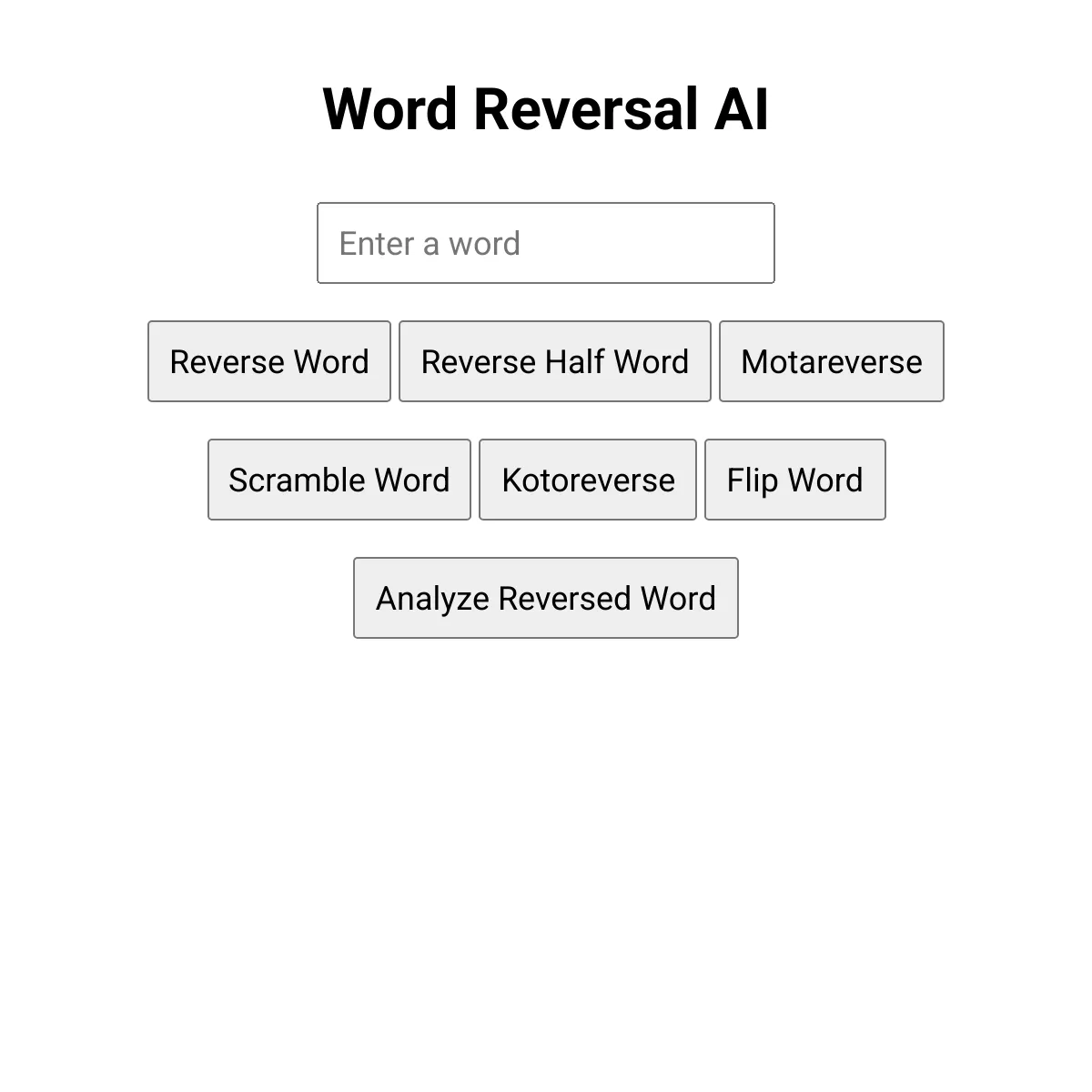 Word Reversal AI