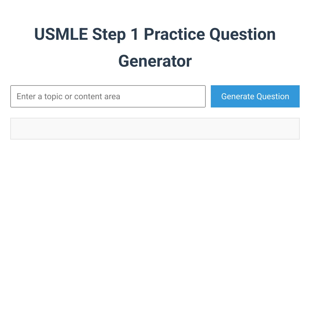 USMLE Step 1 Practice Question Generator