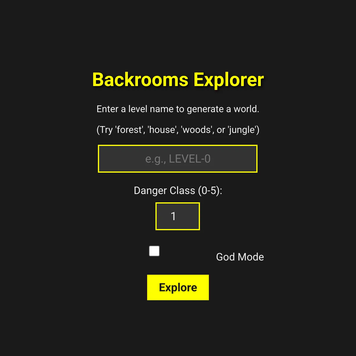 Backrooms Explorer