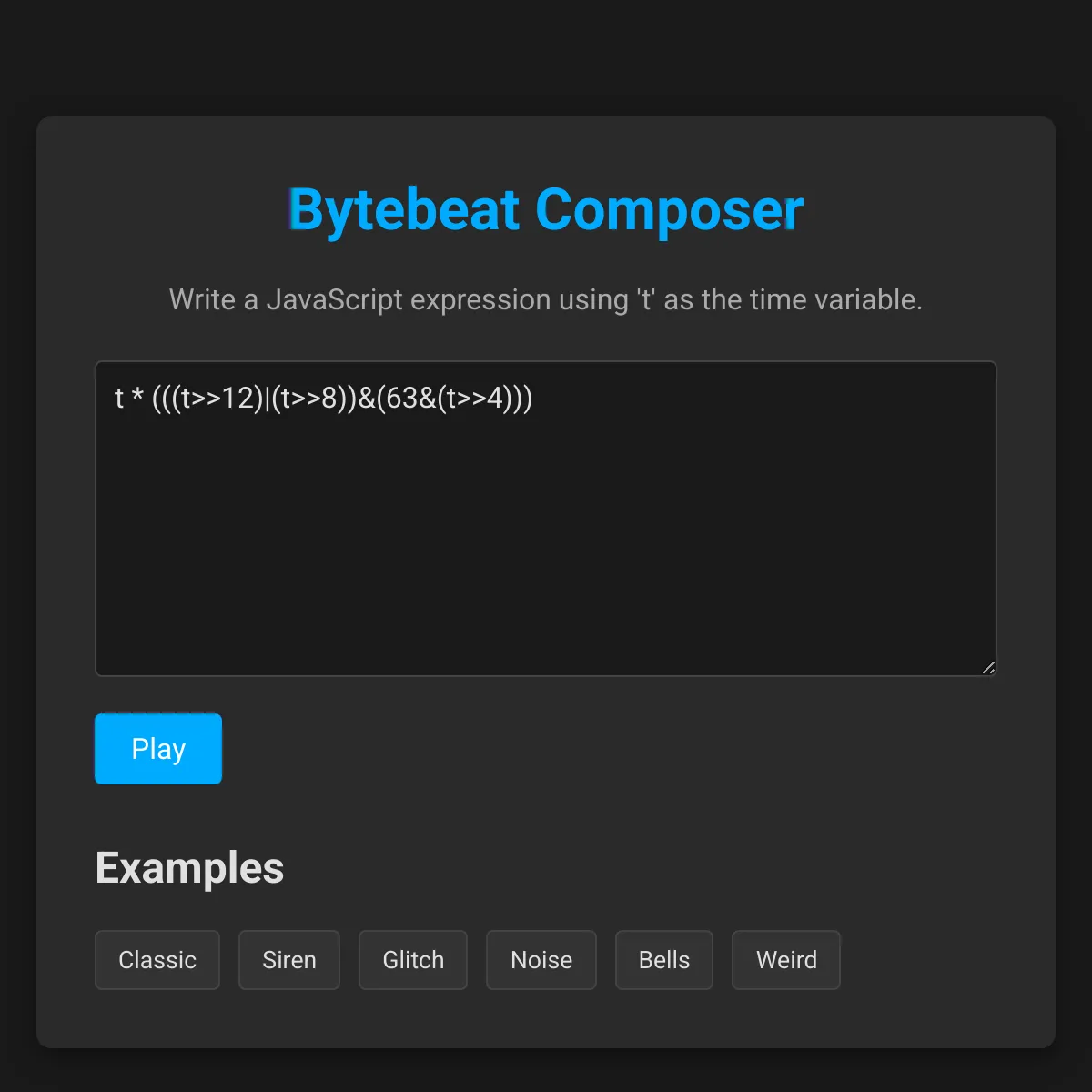 Bytebeat Composer