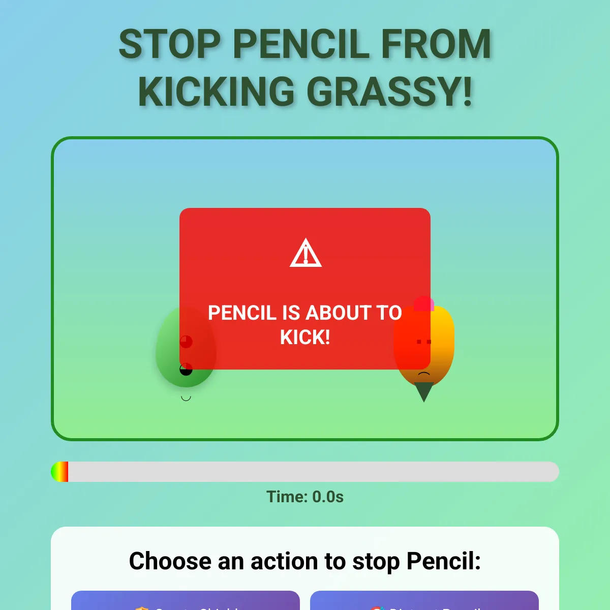 BFDI: Stop Pencil from Kicking Grassy!