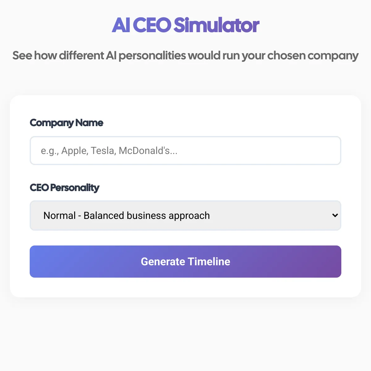 AI CEO Simulator