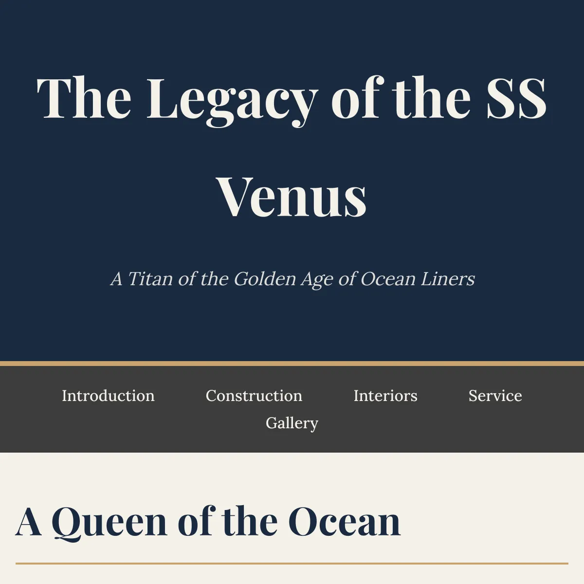 history of the my oc ocean liner ss Venus