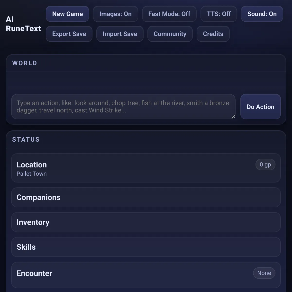 AI RuneText — A RuneScape-inspired adventure