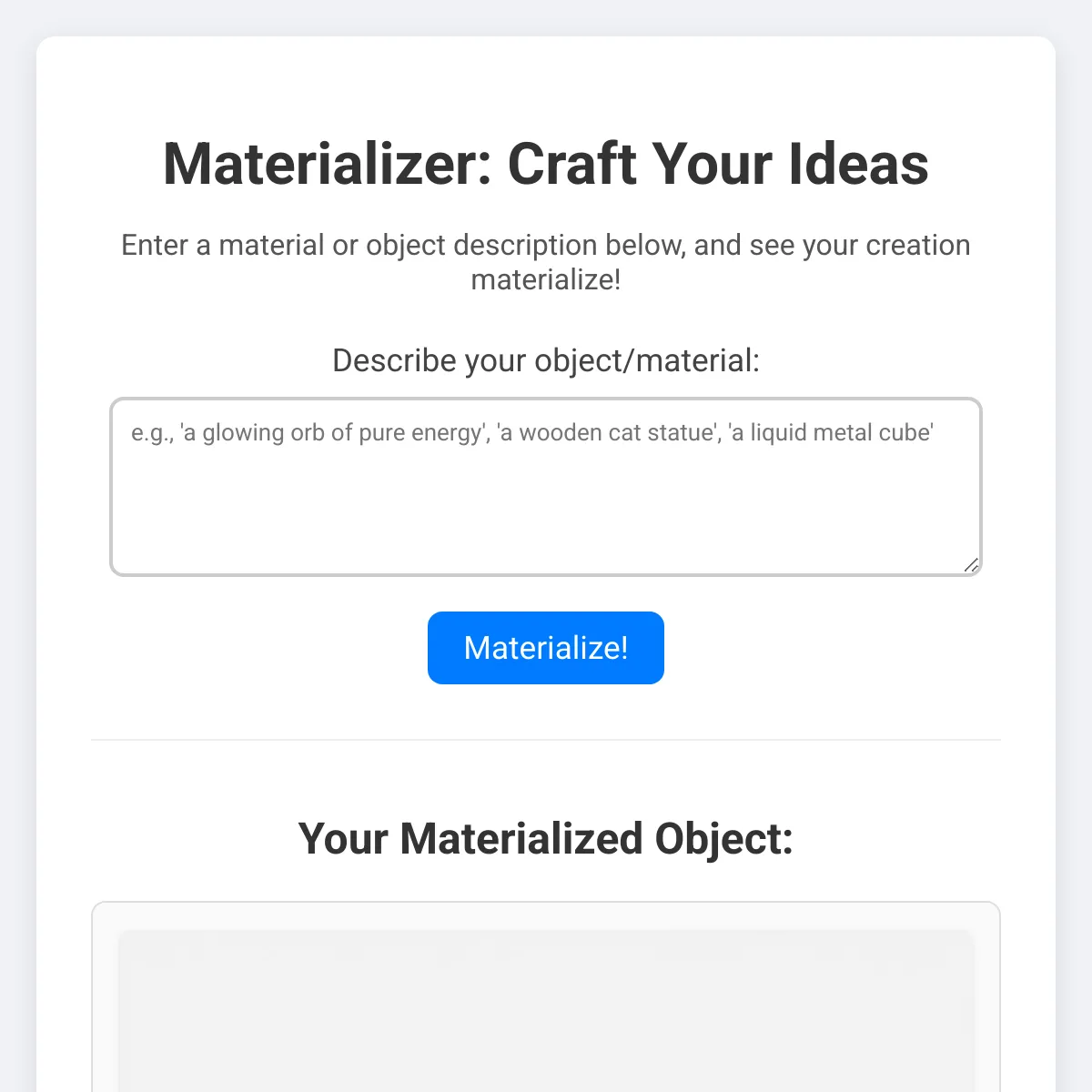 Materializer: Craft Your Ideas