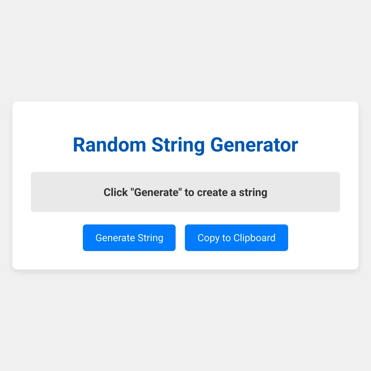 Random String Generator