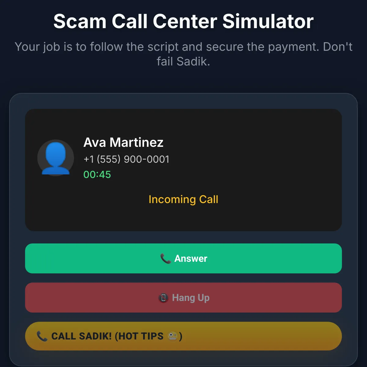 Tech Support Call Center Simulator