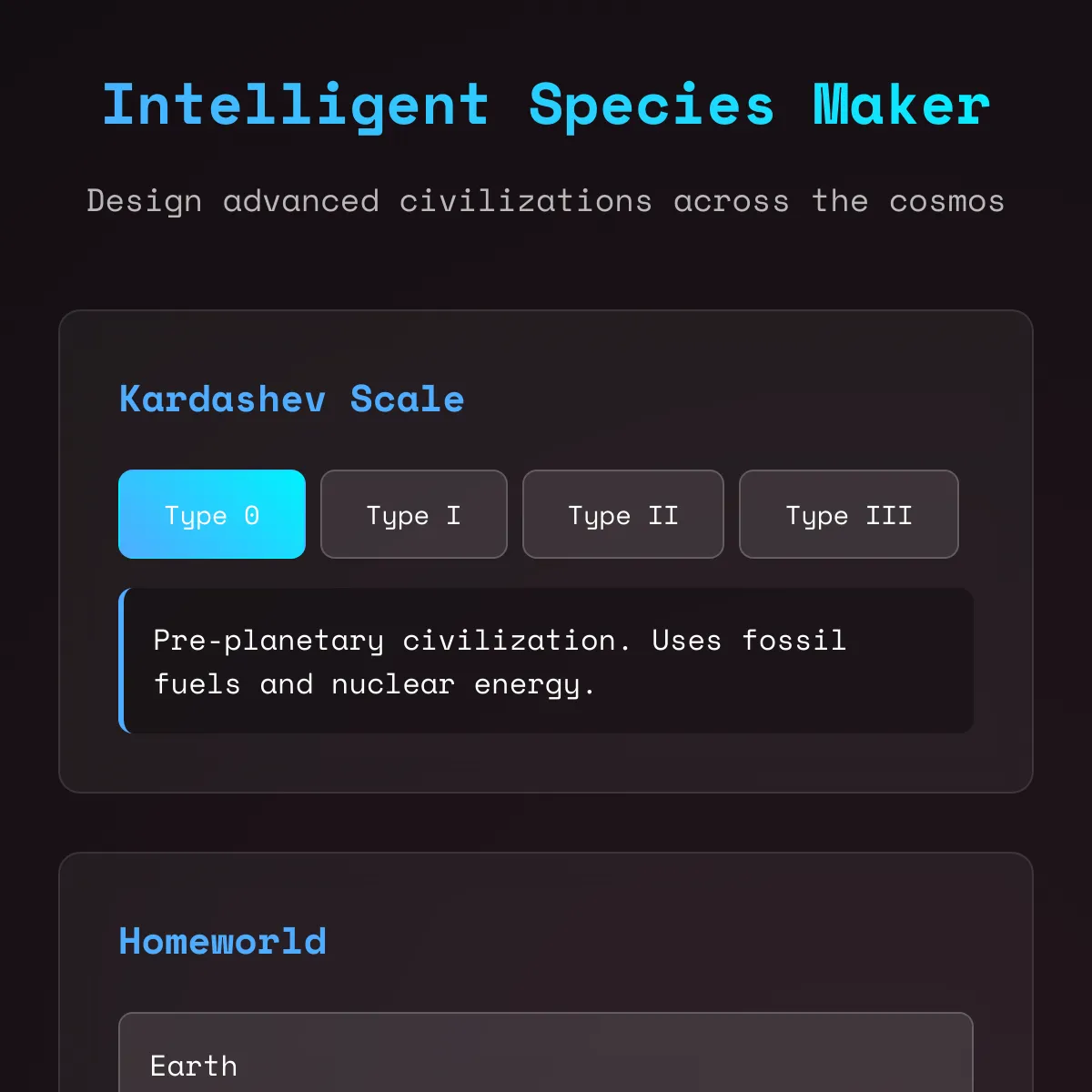 Intelligent Species Maker