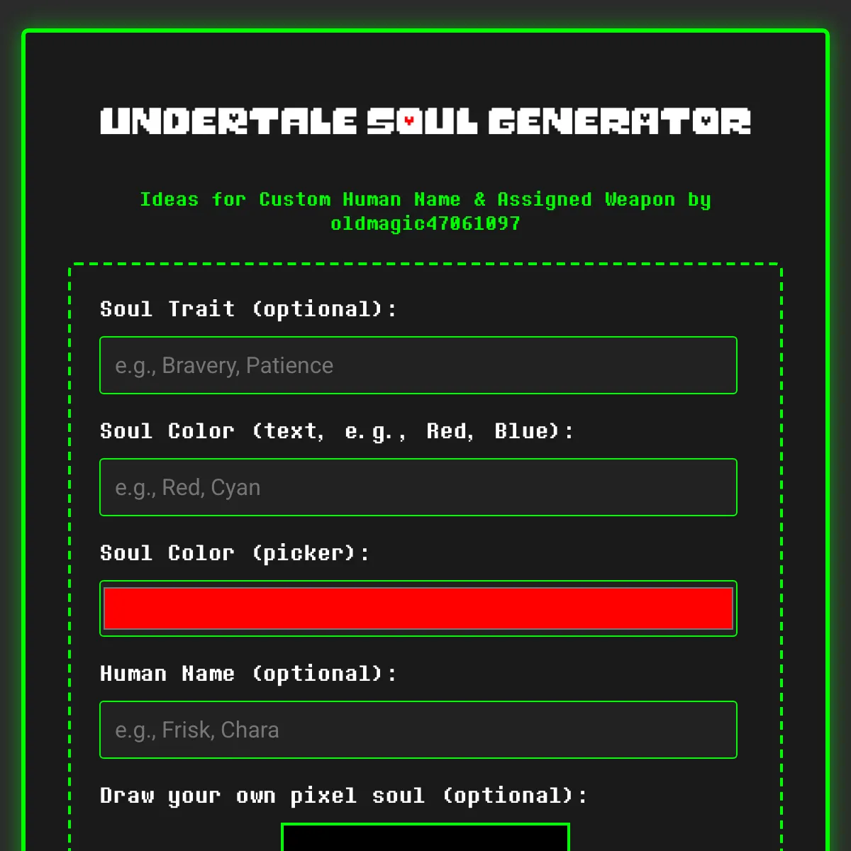 Undertale Soul Generator+