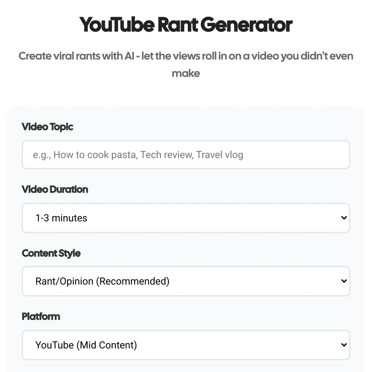 YouTube Script Generator